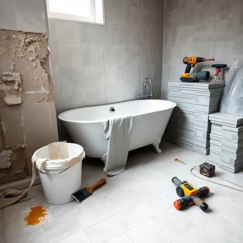 Remont łazienki w trakcie mieszkania